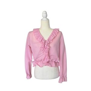 Pink Ruffled Women's Top